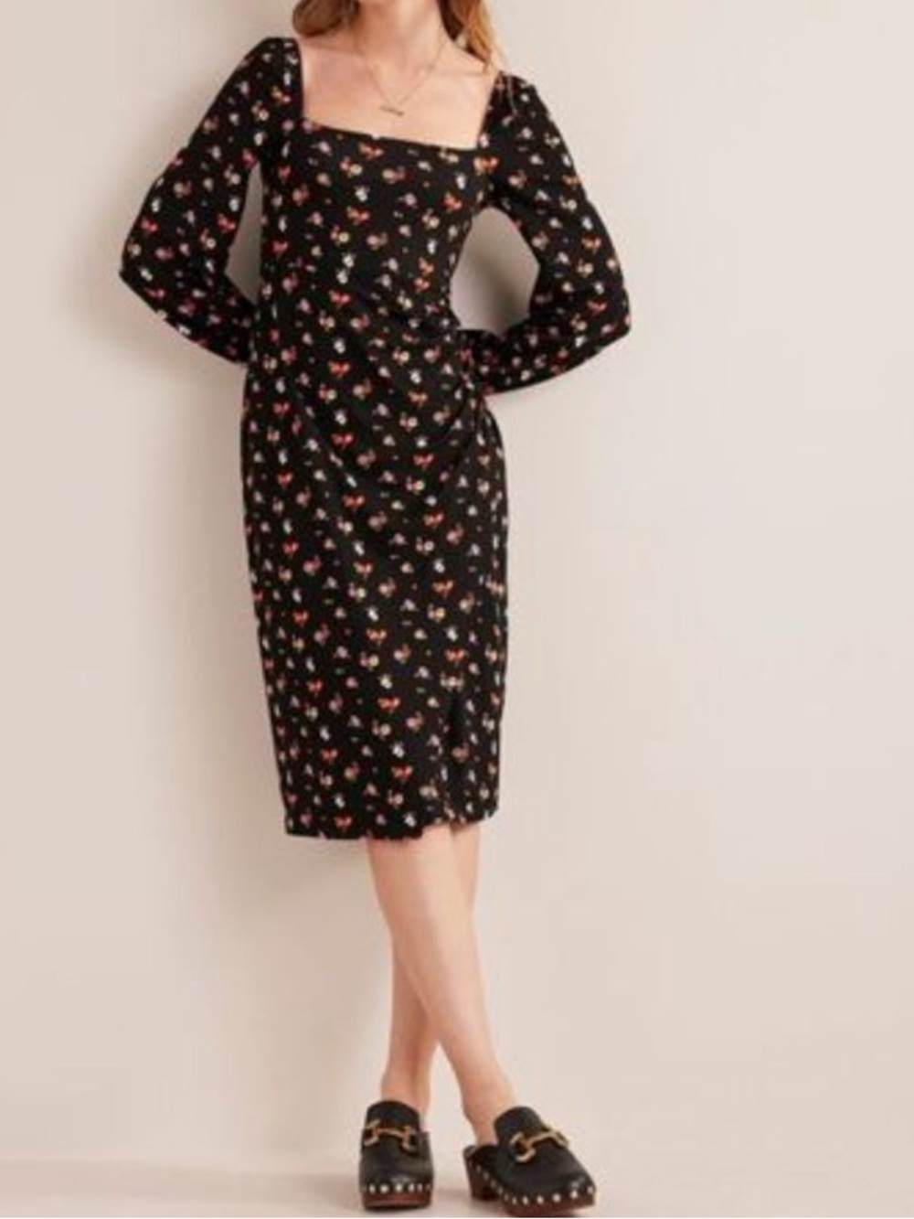 Boden Square Neck Jersey Midi Dress